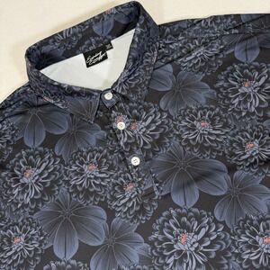 Sunday Swagger Men's 3XL Golf Polo Black Floral Print Short Sleeve Stretch
